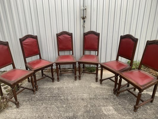 Oak Dining Chairs, 1940s, Set of 6-WQQ-2021676