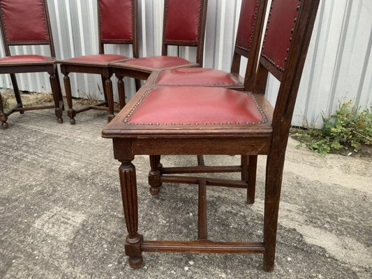 Oak Dining Chairs, 1940s, Set of 6-WQQ-2021676