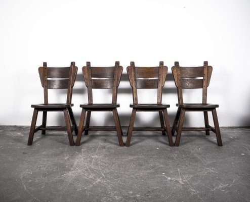 Oak Dining Chairs, 1960s, Set of 4-VLO-989470