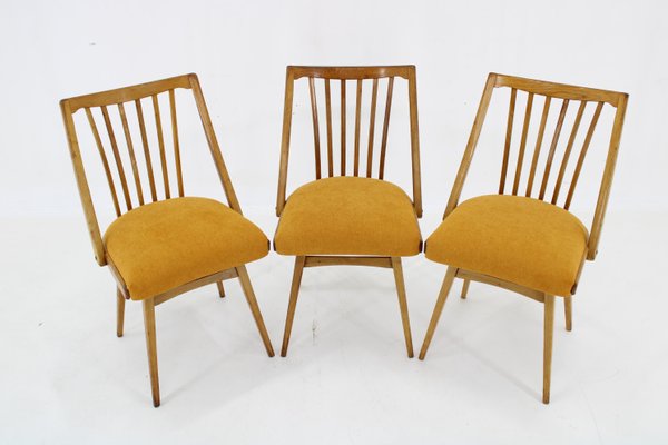 Oak Dining Chairs by Antonin Suman, 1960s, Set of 3-TZ-1787229