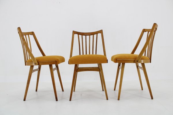 Oak Dining Chairs by Antonin Suman, 1960s, Set of 3-TZ-1787229