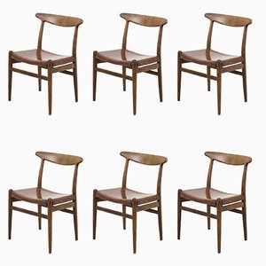 Oak Dining Chairs by Hans J. Wegner, Set of 6-OKG-1789090