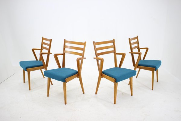 Oak Dining Chairs, Czechoslovakia, 1960s, Set of 4-TZ-727132