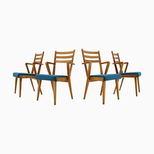 Oak Dining Chairs, Czechoslovakia, 1960s, Set of 4-TZ-727132