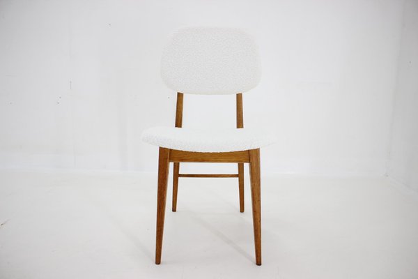 Oak Dining Chairs in Boucle, Former Czechoslovakia, 1960s, Set of 3-TZ-1741891