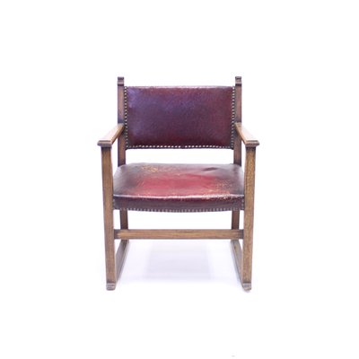 Oak Fireside Chair Attributed to Adolf Loos, 1930s-KQ-941006