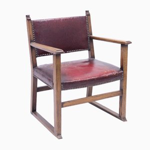 Oak Fireside Chair Attributed to Adolf Loos, 1930s-KQ-941006