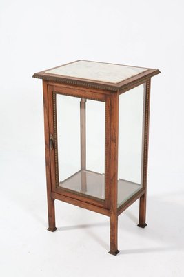 Oak French Art Deco Display Cabinet with Beveled Glass, 1930s-MY-824014