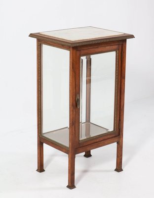 Oak French Art Deco Display Cabinet with Beveled Glass, 1930s-MY-824014