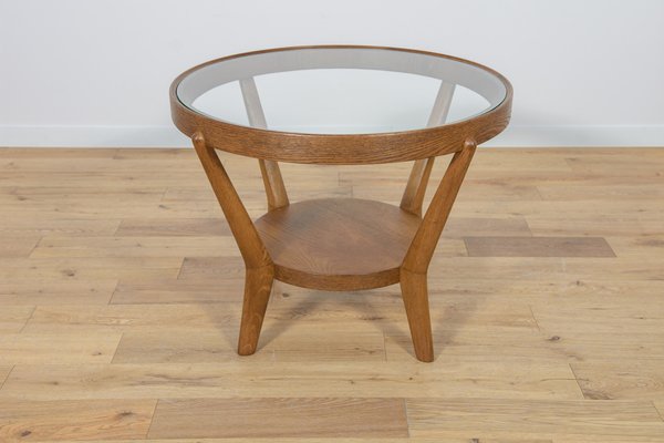 Oak & Glass Coffee Table by Karel Kozelka & Antonin Kropacek for Interier Praha, 1940s-NIT-1798383