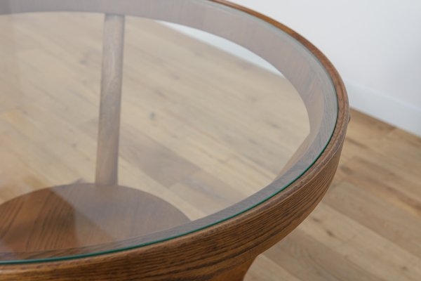 Oak & Glass Coffee Table by Karel Kozelka & Antonin Kropacek for Interier Praha, 1940s-NIT-1798383