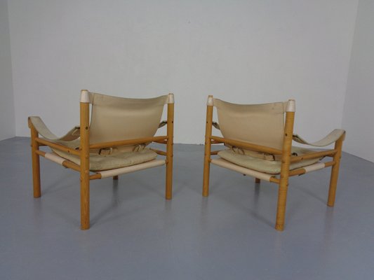 Oak & Leather Sirocco Safari Chairs by Arne Norell, 1960s, Set of 2-RDW-1278198