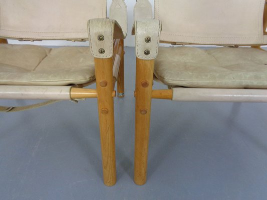 Oak & Leather Sirocco Safari Chairs by Arne Norell, 1960s, Set of 2-RDW-1278198