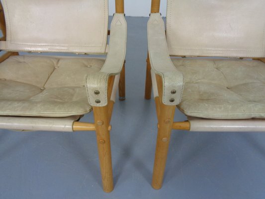 Oak & Leather Sirocco Safari Chairs by Arne Norell, 1960s, Set of 2-RDW-1278198