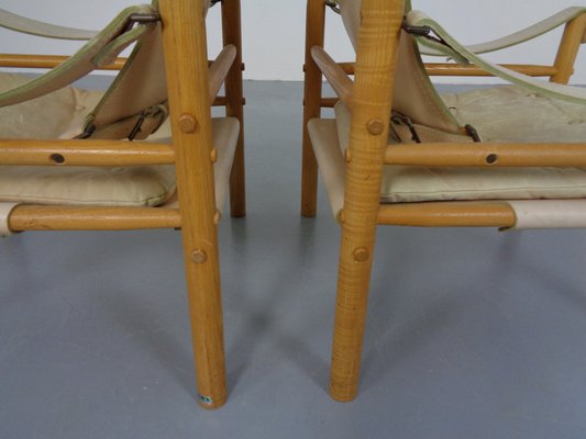 Oak & Leather Sirocco Safari Chairs by Arne Norell, 1960s, Set of 2-RDW-1278198