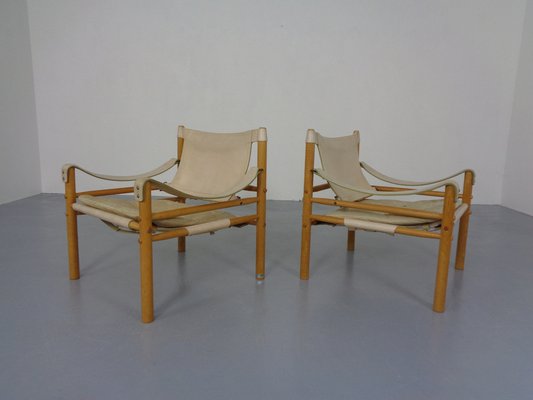 Oak & Leather Sirocco Safari Chairs by Arne Norell, 1960s, Set of 2-RDW-1278198