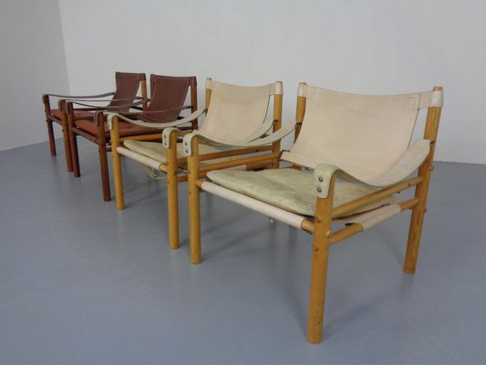 Oak & Leather Sirocco Safari Chairs by Arne Norell, 1960s, Set of 2-RDW-1278198