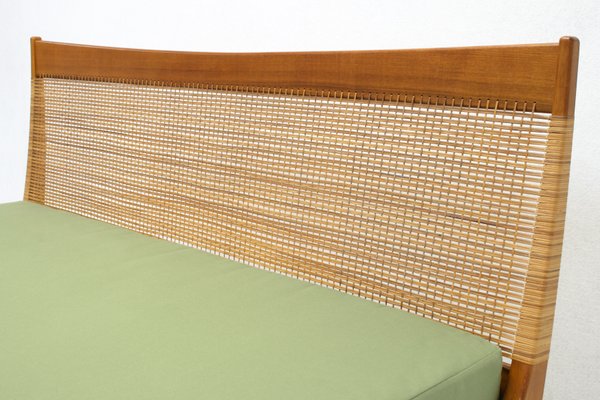 Oak & Rattan Daybed by Jos De Mey for Van Den Berghe Pauvers, 1960s-SES-898897