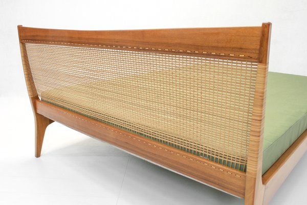 Oak & Rattan Daybed by Jos De Mey for Van Den Berghe Pauvers, 1960s-SES-898897