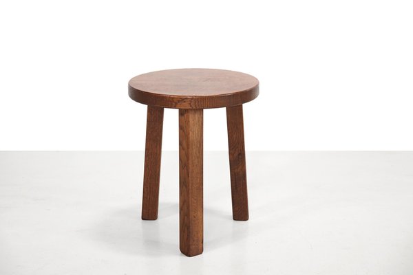 Oak Round Stool, 1970s-BQ-2042262