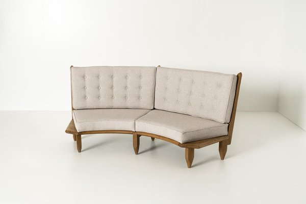 Oak Sofa by Guillerme Et Chambon, France, 1960s-UQV-1401028