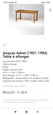 Oak Table by Jacques Adnet-EAD-1231315