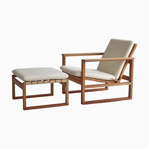 Oak & Teakwood 246 Lounge Chair by Børge Mogensen for Fredericia, 1957, Set of 2-WRF-1095149