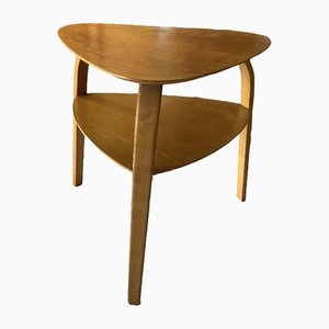 Oak Veneer & Bow Side Table by Hugues Steiner, 1960s-TEP-1288731