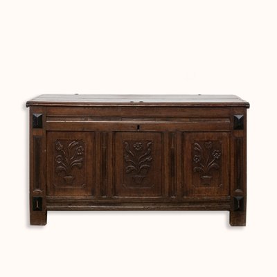 Oak Wood Blanket Chest-YK-1329456