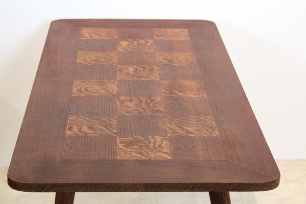 Oak Wood Coffee Table with Veneer Inlay, 1960s-MO-775687