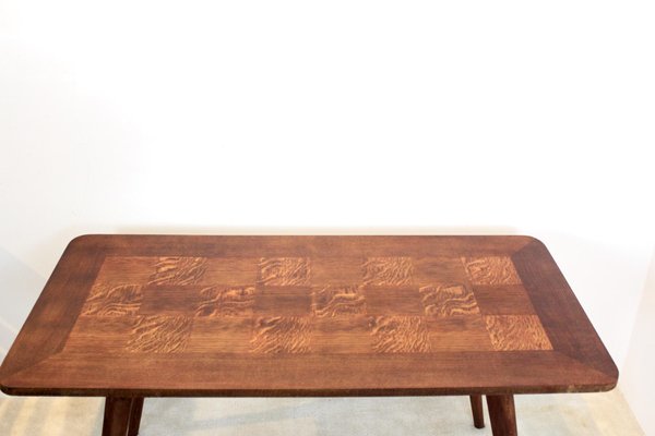 Oak Wood Coffee Table with Veneer Inlay, 1960s-MO-775687