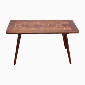 Oak Wood Coffee Table with Veneer Inlay, 1960s-MO-775687