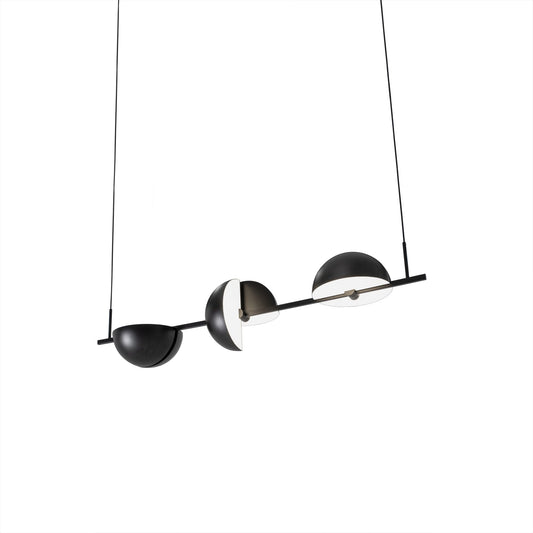 TRAPEZE Triplet Pendant Lamp 152.2x28 cm by Oblure #Black