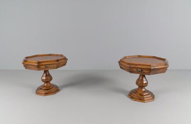 Octagonal Bedside Tables, 1950s, Set of 2-KQB-1820222