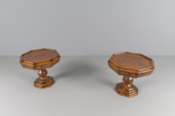 Octagonal Bedside Tables, 1950s, Set of 2-KQB-1820222