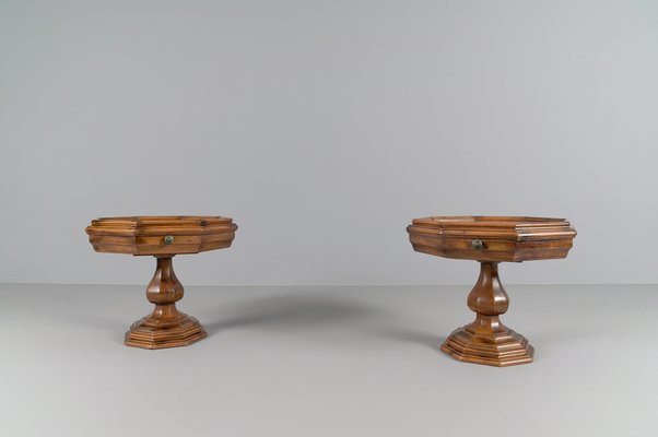 Octagonal Bedside Tables, 1950s, Set of 2-KQB-1820222