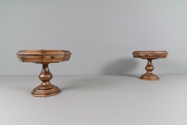 Octagonal Bedside Tables, 1950s, Set of 2-KQB-1820222