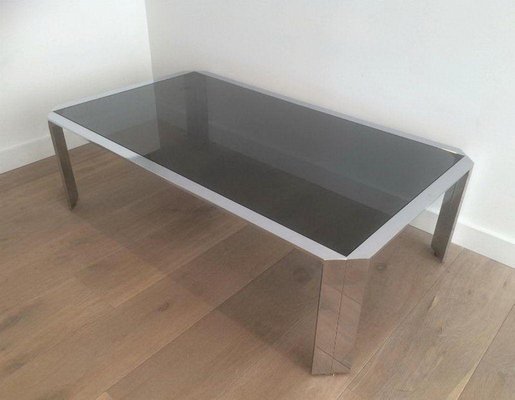 Octagonal Coffee Table with Black Glass Top, 1970s-BA-1365616