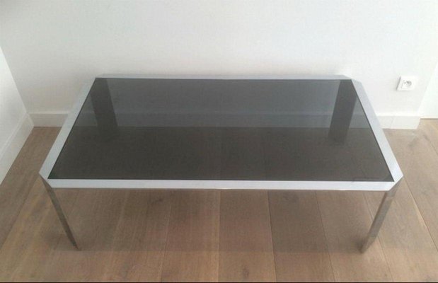 Octagonal Coffee Table with Black Glass Top, 1970s-BA-1365616