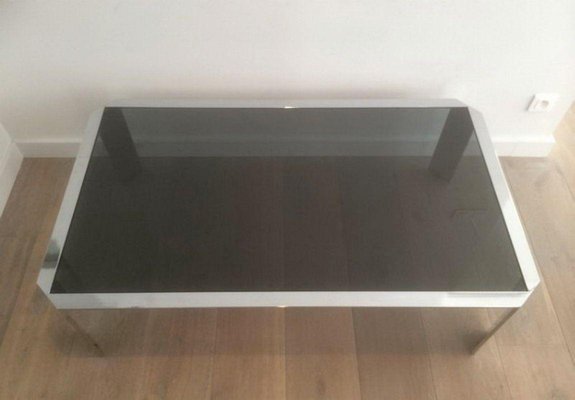 Octagonal Coffee Table with Black Glass Top, 1970s-BA-1365616