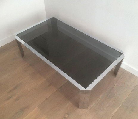 Octagonal Coffee Table with Black Glass Top, 1970s-BA-1365616