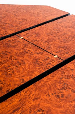 Octagonal Extendable Dining Table in Lacquered Wood with Black Marble Foot attributed to Roche Bobois, France, 1980s-ZFJ-1803863