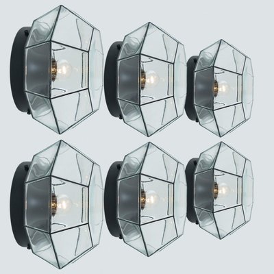 Octagonal Flush Mounts from Glashütte Limburg, Germany, 1960s-VDW-2034113