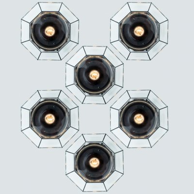 Octagonal Flush Mounts from Glashütte Limburg, Germany, 1960s-VDW-2034113