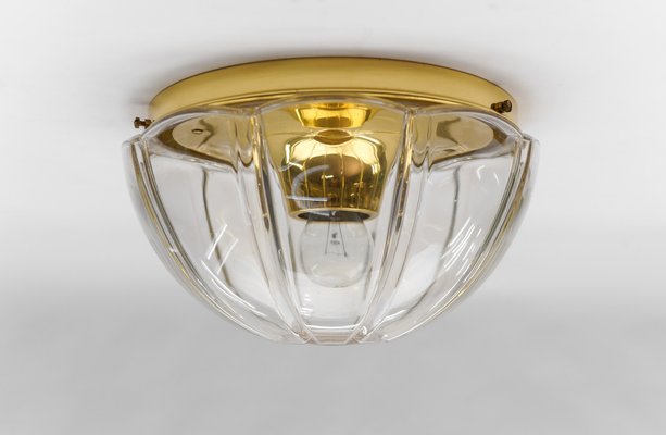 Octagonal Glass Flush Mount by Limburg, Germany, 1960s-KQB-1814538