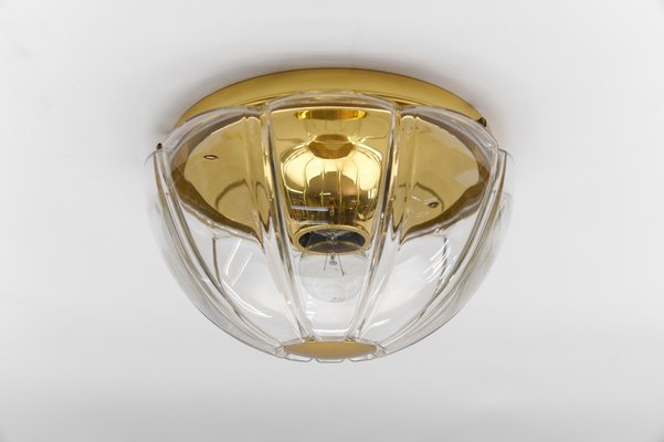 Octagonal Glass Flush Mount by Limburg, Germany, 1960s-KQB-1814538