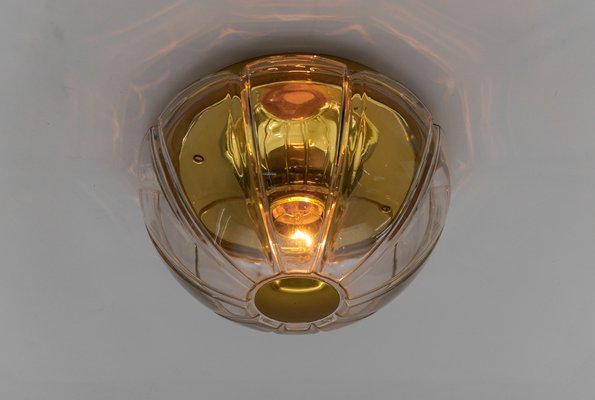 Octagonal Glass Flush Mount by Limburg, Germany, 1960s-KQB-1814538