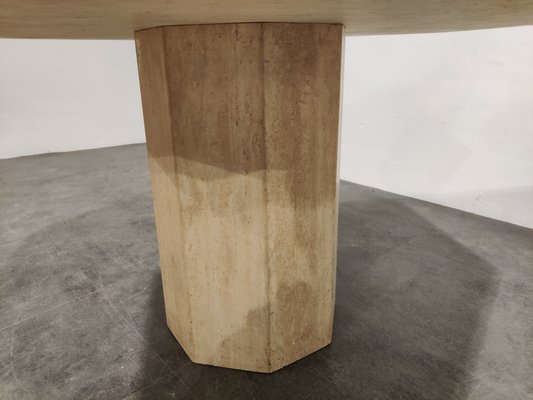 Octagonal Italian Travertine Dining Table, 1970s-IRH-782704