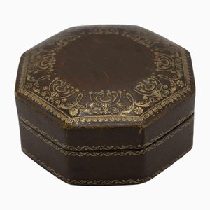 Octagonal Leather Box, 1950s-ZCI-2025244