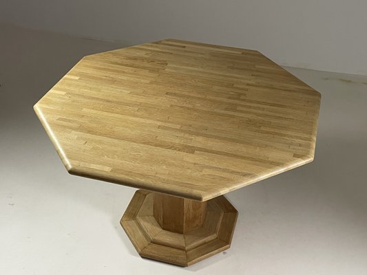 Octagonal Oak Table, France, 1980s-OTV-2033895